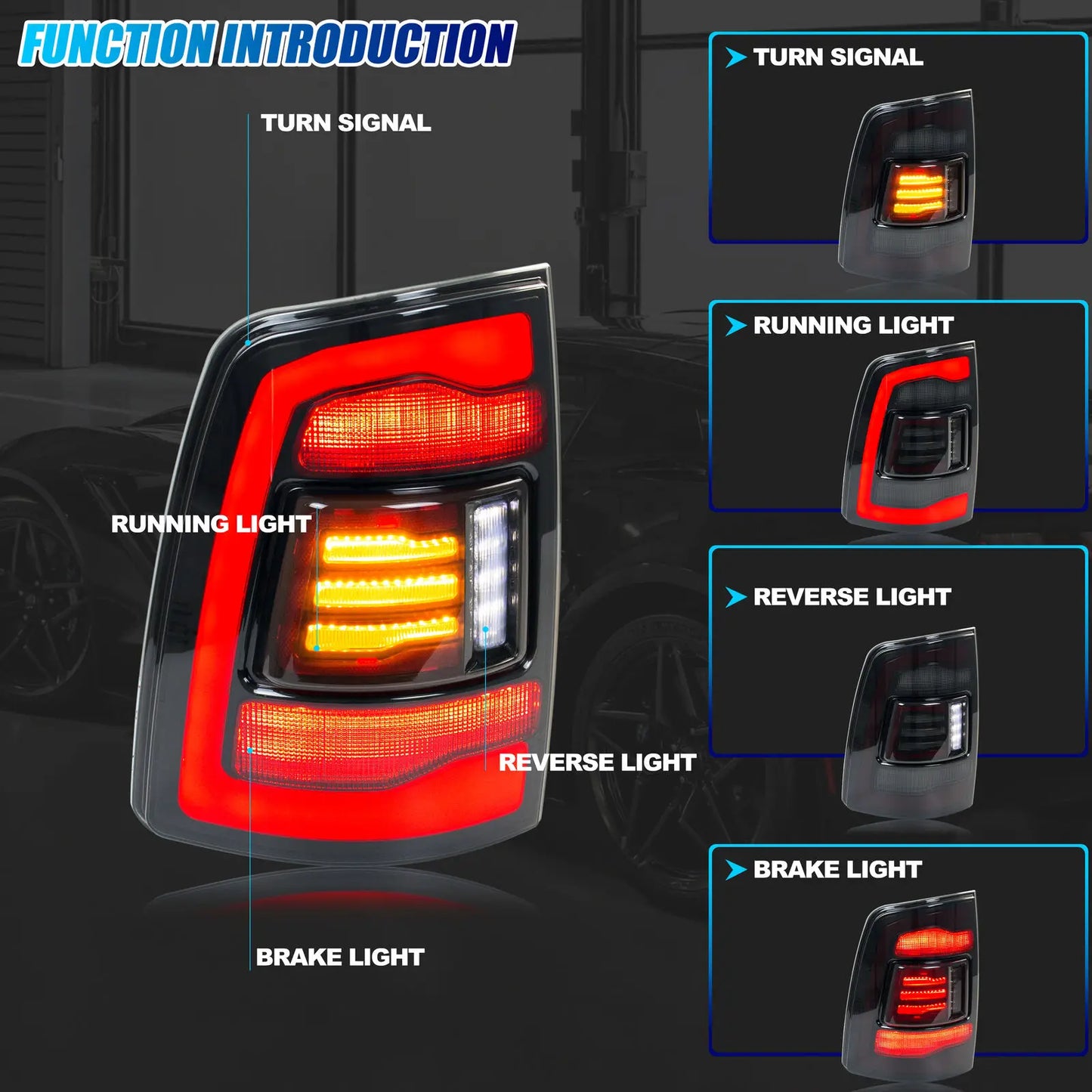 LED Sequential Tail Lights for Dodge Ram (select models)
