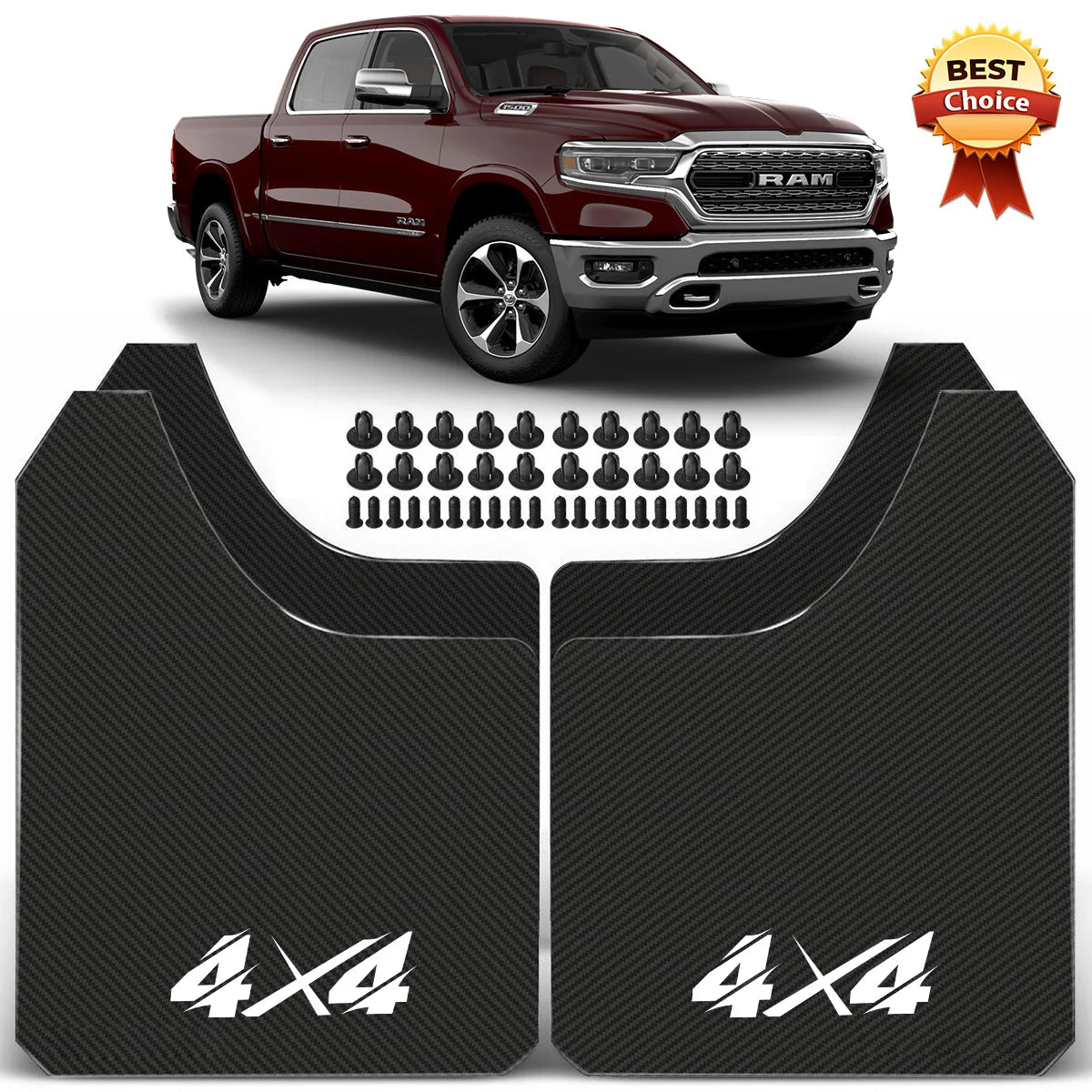 4pc Carbon Fiber 4x4 Mud Flaps For Dodge Ram