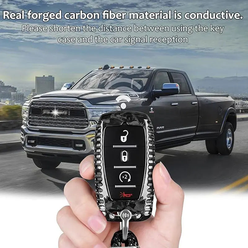 Forged Carbon Fiber Key Cover for Dodge Ram