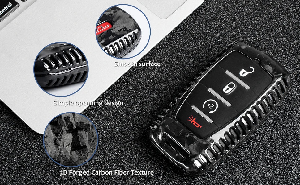 Forged Carbon Fiber Key Cover for Dodge Ram